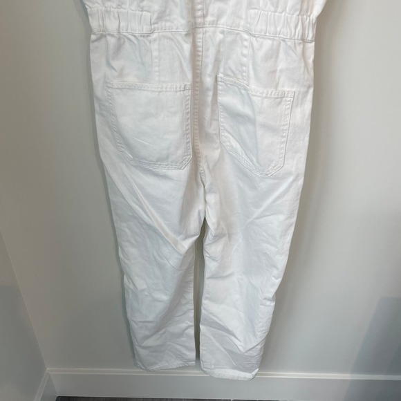 Free People We The Free Marci Jumpsuit Size Large Optic White Cotton Denim - Picture 12 of 15